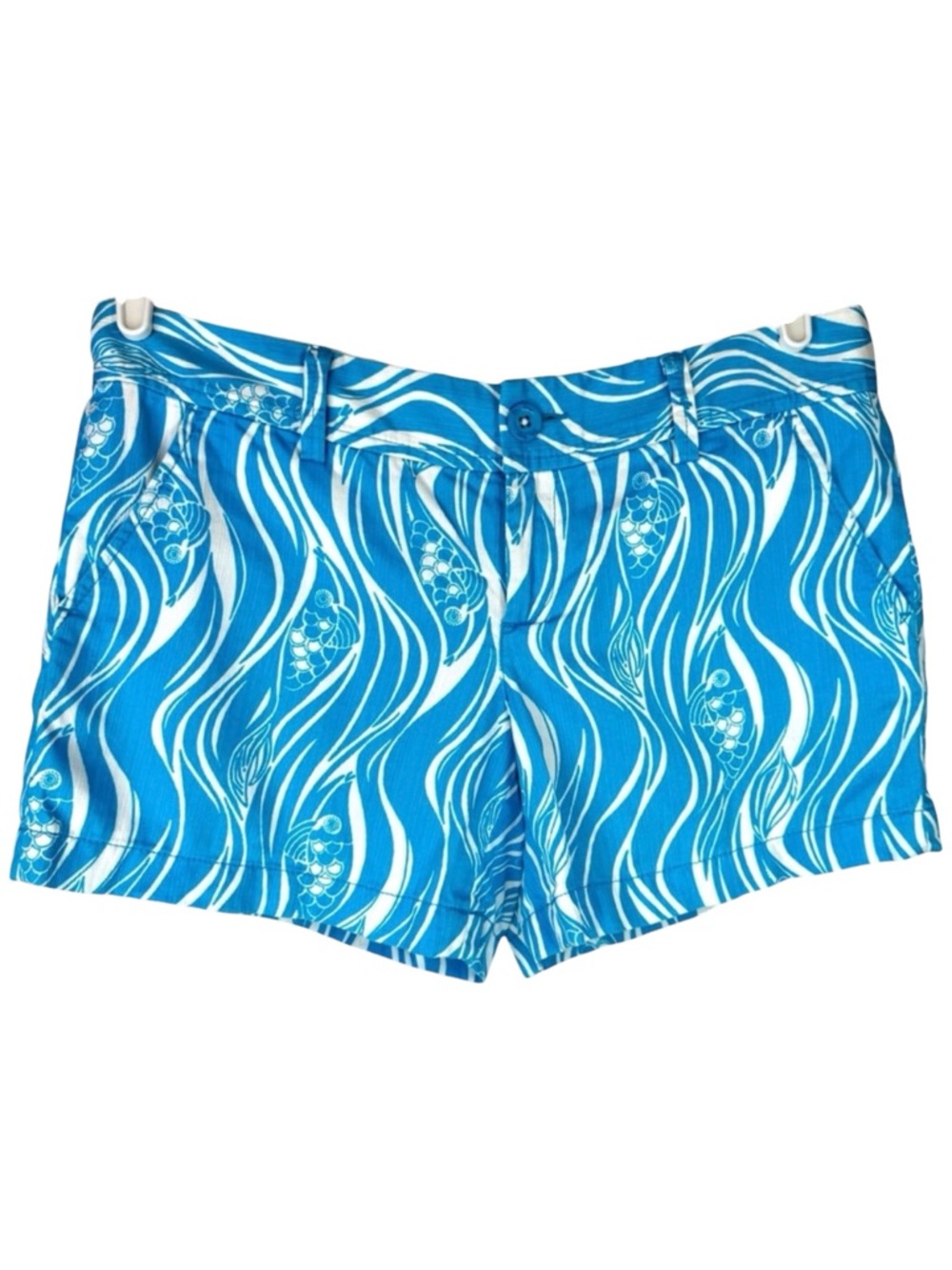 Lilly Pulitzer Joe Fish Callahan Shorts Blue Size 8 Coastal Resort Preppy